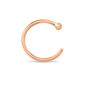 14k Rose Gold Nose Hoops Open Nose Rings 9/32" - 7mm 20G