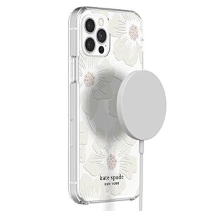 kate spade new york Protective Hardshell Case for MagSafe for iPhone 13 Pro Max - Hollyhock Floral Clear