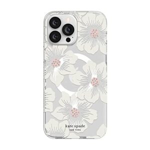 kate spade new york Protective Hardshell Case for MagSafe for iPhone 13 Pro Max - Hollyhock Floral Clear