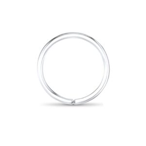 Nose Ring Bling 14k White Gold Nose Hoops Seamless Nose Rings 5/16 inch - 8mm 18G (D1042)