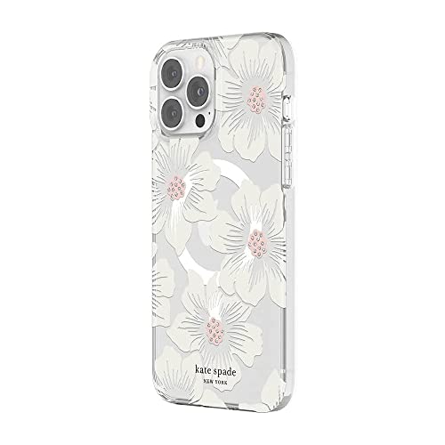 kate spade new york Protective Hardshell Case for MagSafe for iPhone 13 Pro Max - Hollyhock Floral Clear