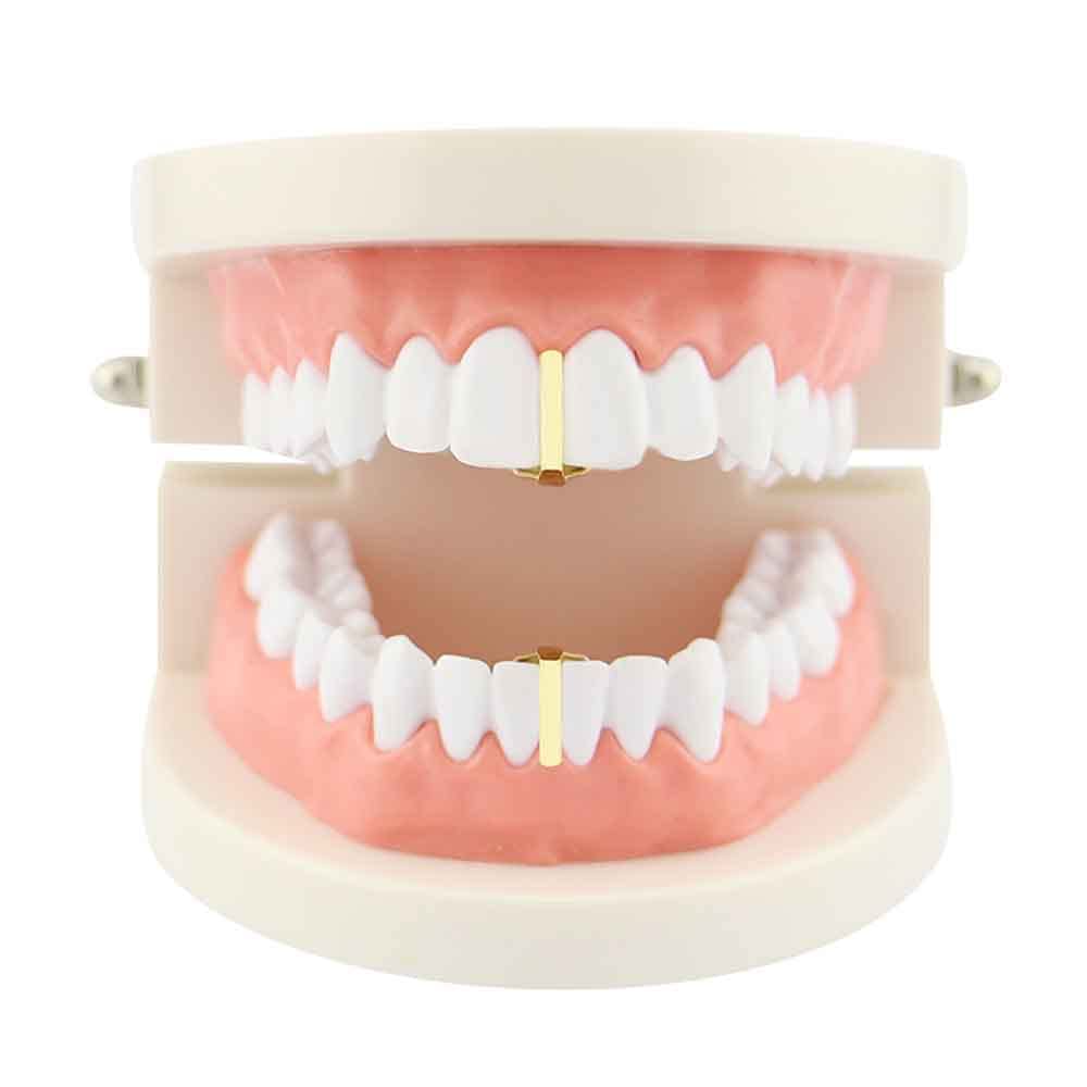 Psivika Gold Plated Single Tooth Top or Bottom Teeth Single Hip Hop Grills (Gold)