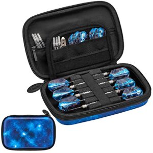 casemaster sentinel 6 dart case, holds extra accessories, tips, shafts and flights, compatible with steel tip and soft tip darts, impact & water resistant tactech shell, galaxy