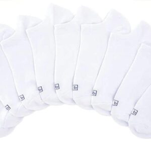 K. Bell Women's No Show Socks, White, 10 Pairs