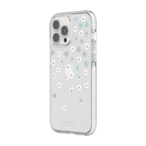 kate spade new york defensive hardshell case for iphone 13 pro max - shock-absorbent, scattered flowers