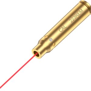 Tipfun Bore Sight Cal 223 5.56mm Rem Gauge Laser Sight Red Dot Boresighter with Batteries