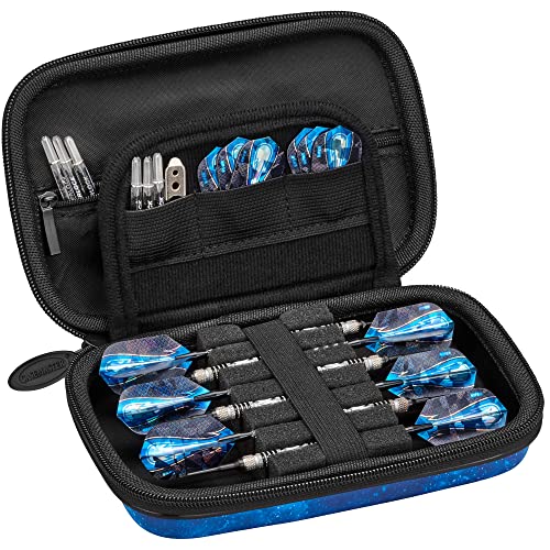 Casemaster Sentinel 6 Dart Case, Holds Extra Accessories, Tips, Shafts and Flights, Compatible with Steel Tip and Soft Tip Darts, Impact & Water Resistant Tactech Shell, Galaxy