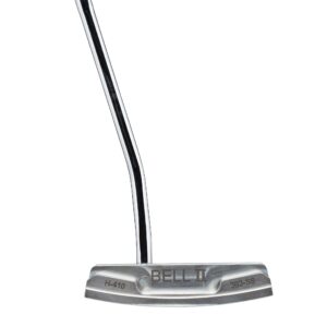 Bell II H-410 Half-Offset CNC Milled Oversize Blade Golf Putter + Winn Dri-Tac Dark Gray Midsize Grip (Right, 38)