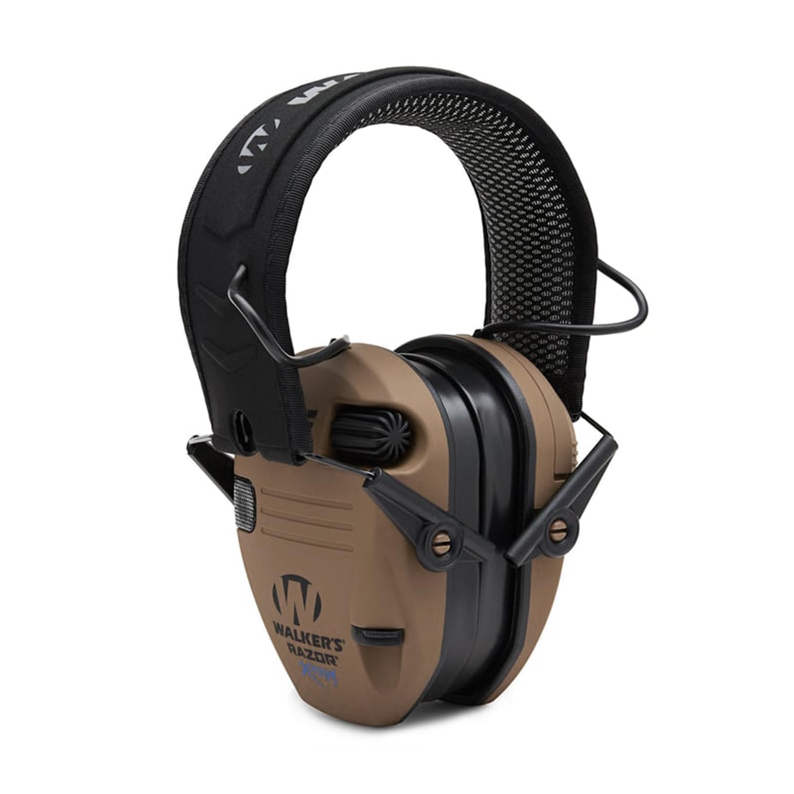 Walker's Razor Slim X-TRM Noise-Cancelling Sound-Enhancing Hunting Gun Range Shooting Electronic Earmuffs with Cooling Pads, Moisture Wicking Headband & 2 AAA Batteries, Flat Dark Earth