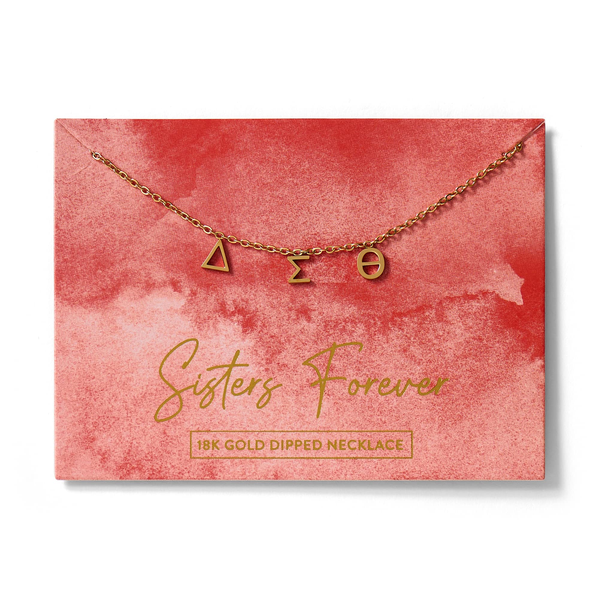 Sorority Shop Delta Sigma Theta Necklace — DST Name Necklace, 18K Gold Plated Sorority Gifts Necklace, Long-Lasting Delta Sigma Theta Gifts for Women