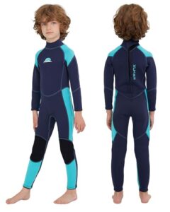 xuker kids wetsuit for boys girls toddlers, 3mm wetsuit back zip neoprene thermal full body wetsuits for youth teens scuba dive swimming boating snorkeling