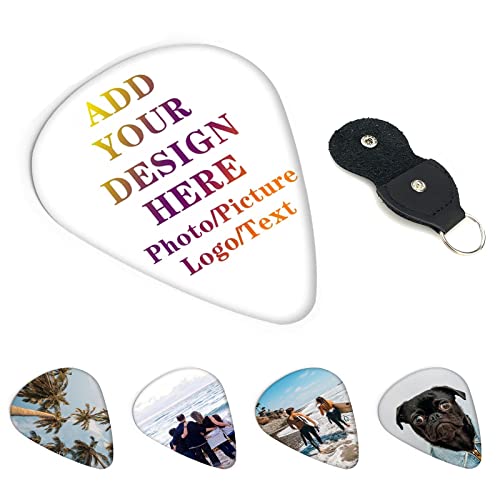 6 Pack Custom Guitar Picks Personalized Your Own Name Text Picture Logo Guitar Pick Best Gifts for Guitar Players Dad Boyfriend Guitar Bass Ukuleles Accessories (0.71mm)