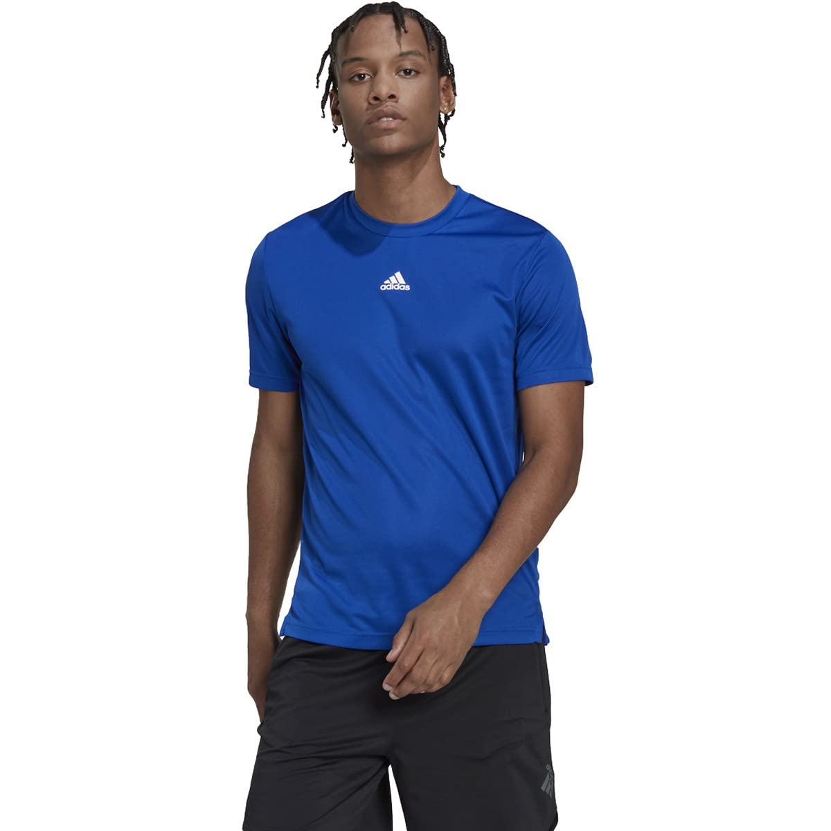 adidas Men's AEROREADY High Intensity Back 3-Stripes Training Tee, Team Royal Blue/White, Large