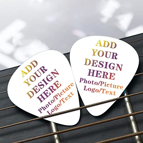 6 Pack Custom Guitar Picks Personalized Your Own Name Text Picture Logo Guitar Pick Best Gifts for Guitar Players Dad Boyfriend Guitar Bass Ukuleles Accessories (0.71mm)