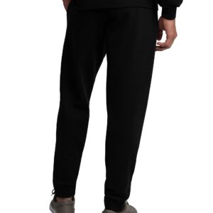 Fruit of the Loom Men's Eversoft Fleece Joggers with Pockets, Relaxed Fit, Moisture Wicking, Breathable, Tapered Sweatpants, Black, Large