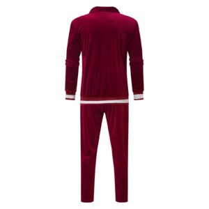 tuduoms Men's Velour Tracksuit Athletic Sports Full Zip Sweatsuit 2 Piece Long Sleeve Coat Striped Gym Outfits Jogging Sets