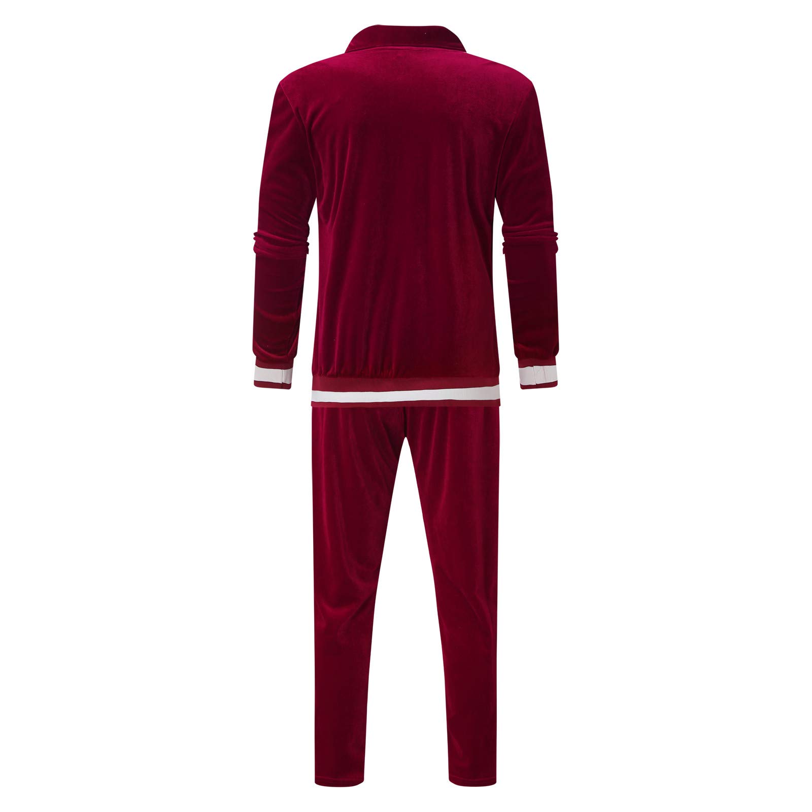 tuduoms Men's Velour Tracksuit Athletic Sports Full Zip Sweatsuit 2 Piece Long Sleeve Coat Striped Gym Outfits Jogging Sets