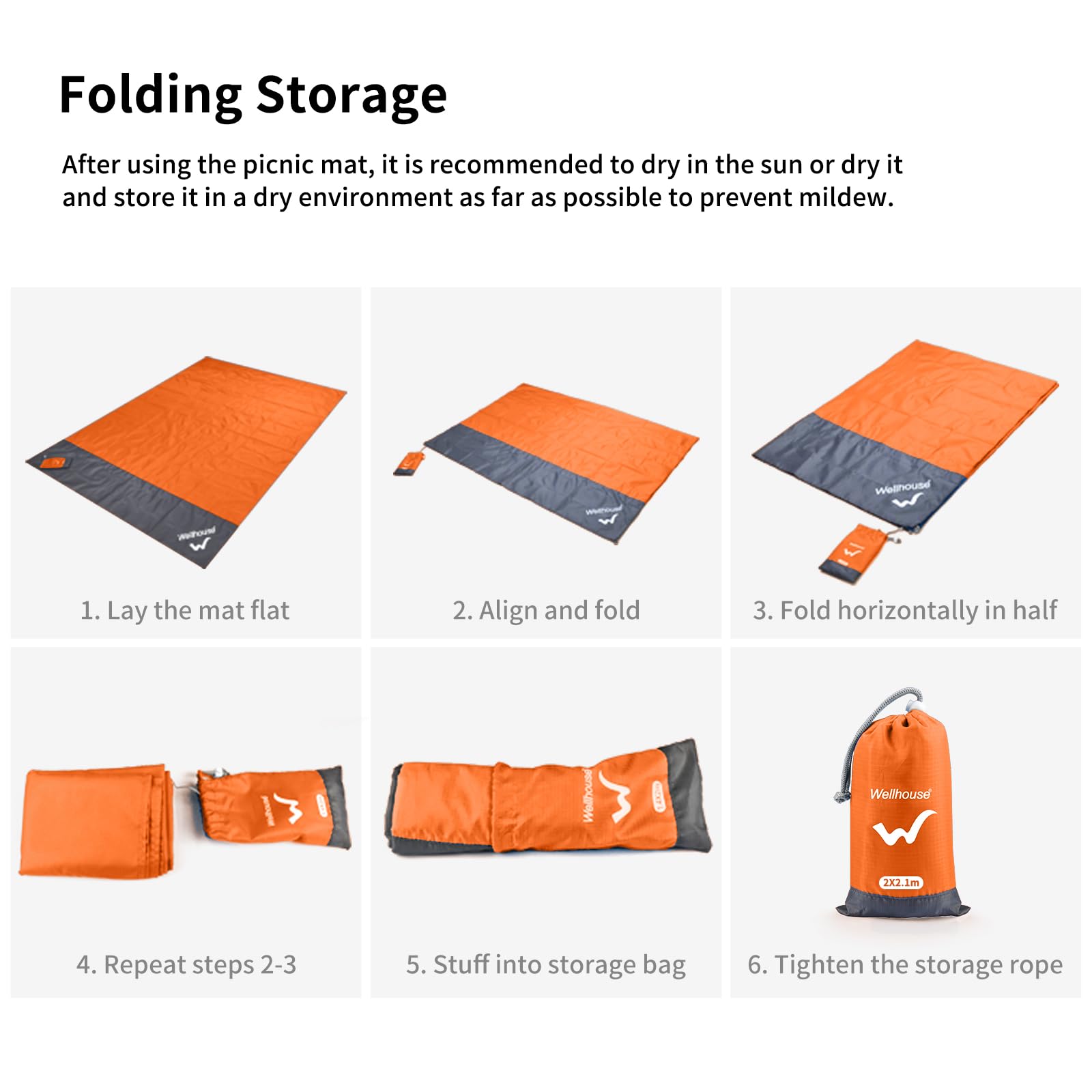 Sandproof Beach Blanket 79in x 83in Camping Mat Waterproof Picnic Blankets with Floating Waterproof Phone Pouch Washable Rug for Travel Hiking Music Grass BBQ Trips Lightweight Quick Drying Orange