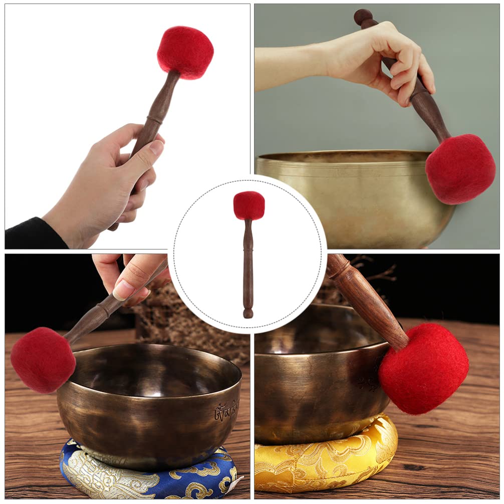 Buddha Relaxation Singing Bowl Sticks Yoga Sound Bowl Mallet Meditation Sound Bowl Percussion Mallet ( Red )