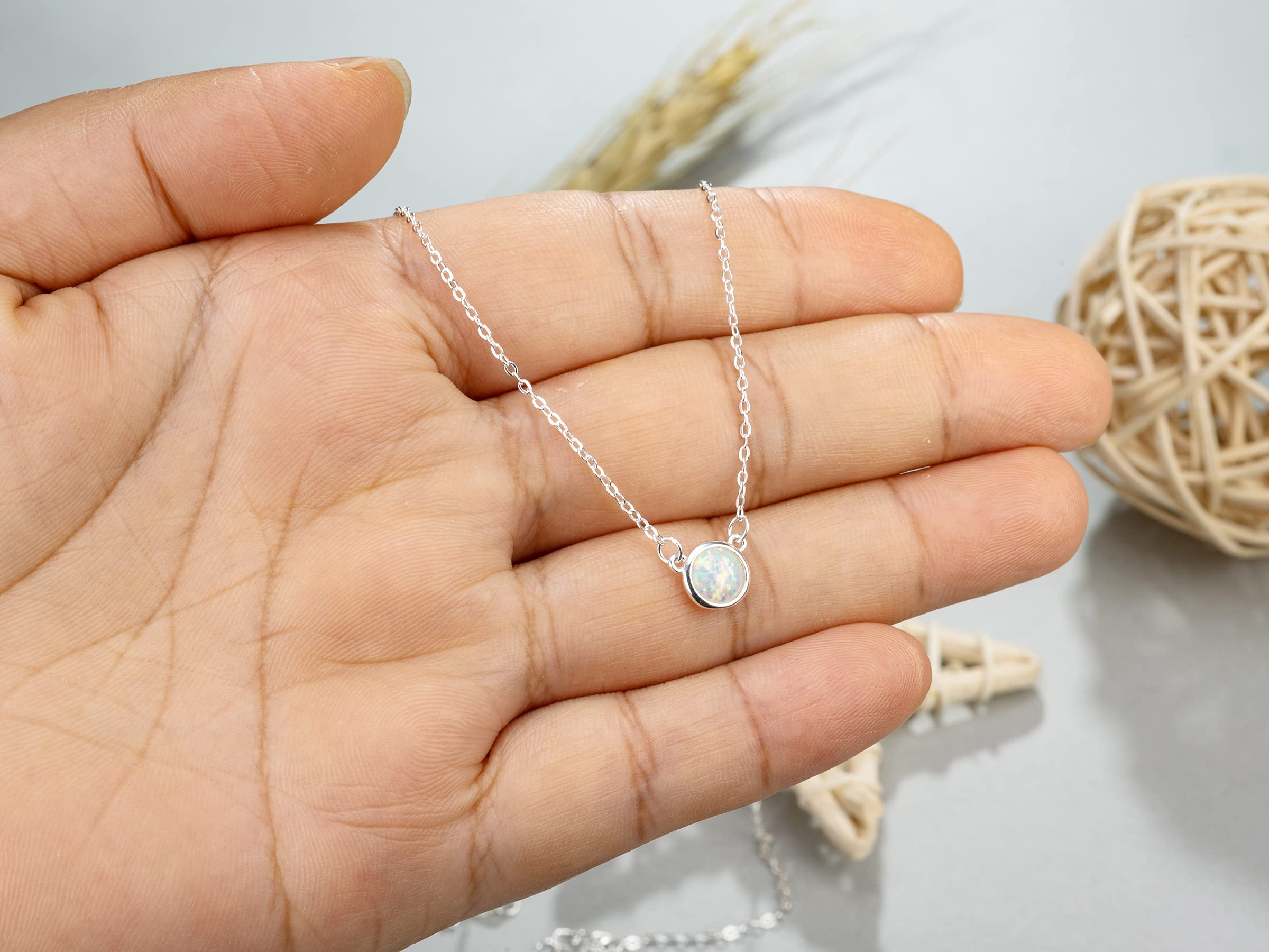 RareLove Sister in Law Christmas Gifts,Gifts for Sister in Law,To My Bonus Sister 925 Sterling Silver White Opal Necklace for Unbiological Sister Gift,Wedding,Thank You,Bridesmaid,Bridal Shower Gift