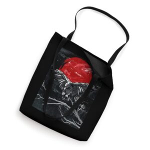 Red Moon Raven Japanese Black Crow Tote Bag