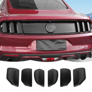 rt-tcz tail light lamp cover guard trim frame bezels decoration accessories compatible with ford mustang (2015-2017 smoke black)