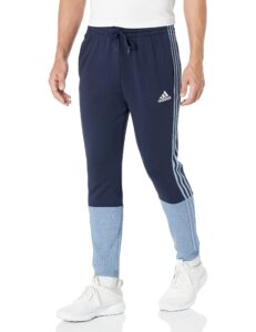 adidas men's essentials mélange french terry pants, ink/ink melange, large