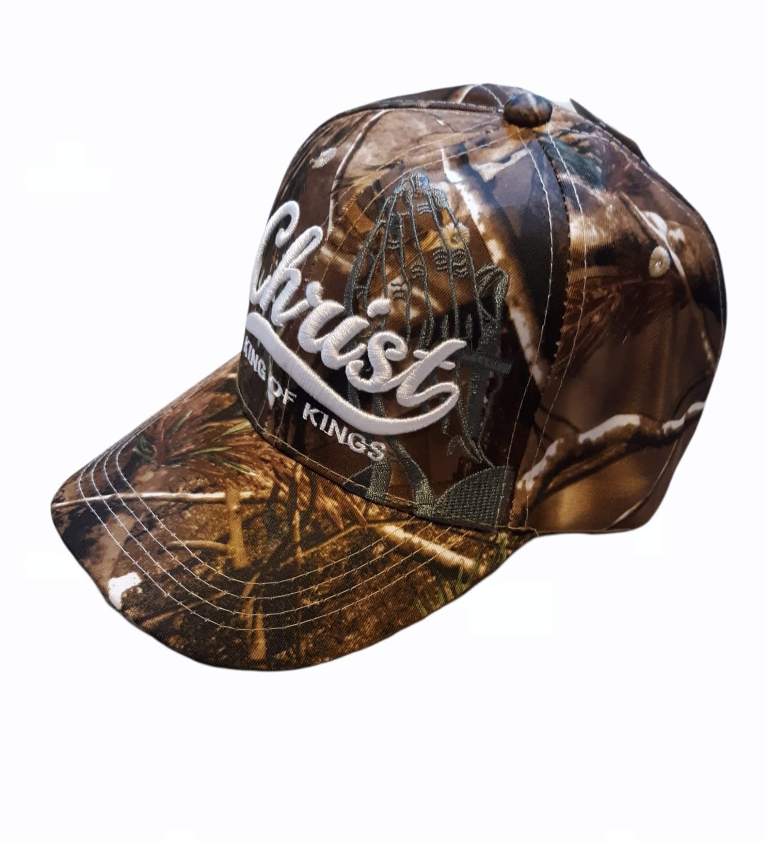 Black Duck Brand 3D Christ King of Kings Embroidered Jesus Christian Ball Cap (Camo)