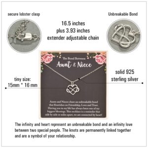 RareLove Aunt Gifts,Aunt Christmas Gifts,Gifts for Aunt Gifts from Niece,925 Sterling Silver Tiny Infinity Heart Necklaces for Women,Aunt Niece Necklace