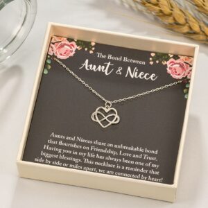 RareLove Aunt Gifts,Aunt Christmas Gifts,Gifts for Aunt Gifts from Niece,925 Sterling Silver Tiny Infinity Heart Necklaces for Women,Aunt Niece Necklace