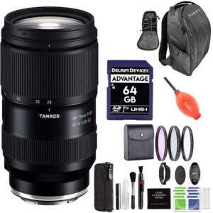 Tamron 28-75mm f/2.8 Di III VXD G2 Lens for Sony E with Advanced Accessory and Travel Bundle (6 Year Limited USA Warranty) | 28-75mm Lens Sony