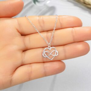 RareLove Aunt Gifts,Aunt Christmas Gifts,Gifts for Aunt Gifts from Niece,925 Sterling Silver Tiny Infinity Heart Necklaces for Women,Aunt Niece Necklace