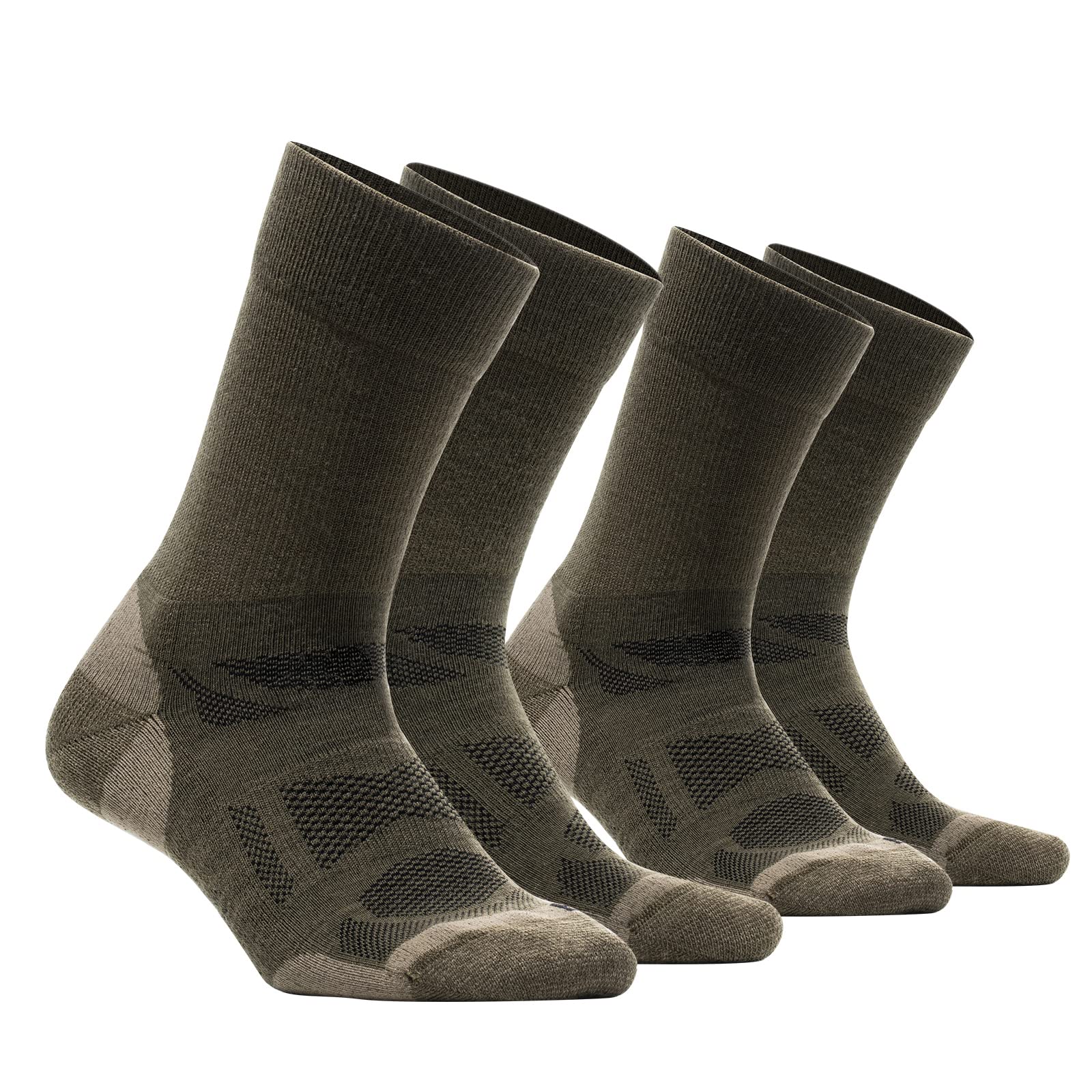 AKASO Merino Wool Hiking Socks - Breathable Moisture Wicking Crew Athletic Socks with Cushioned for Men & Women (2 Pairs)