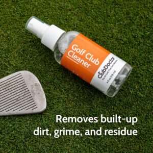 Club Doctor - Club Cleaning Solution - Golf Club Cleaner Spray - Removes Dirt from Grooves - Increase Spin and Improve Ball Flight - Clips onto Bag for Convenience - 4 oz