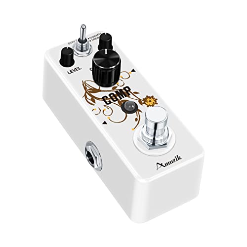 Amuzik Guitar Compressor Effect Pedal Analog Vintage Ultimate Compression 2 Modes Comp Effect Pedals for Electric Guitar True Bypass