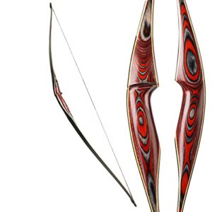 kainokai 58" laminated recurve bow,amercian hunting bow archery bow 20-60lbs (50lbs, right hand)