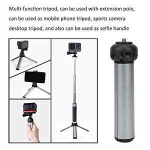 Table Tripod, Handheld Aluminium Alloy Action Camera Desktop Tripod Multi‑function Tripod for POCKET 2 for Photographers(Mini version Titanium)