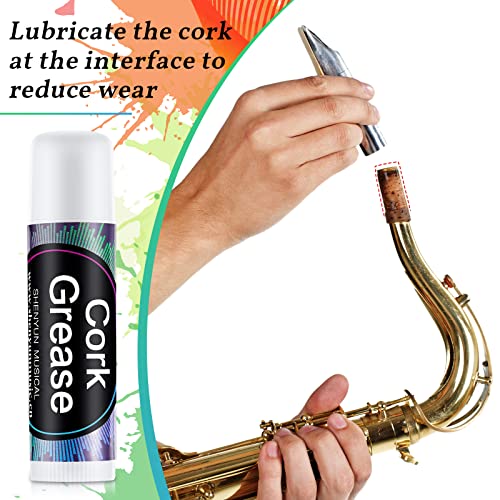 6 Pieces Cork Grease for Clarinet Flute Grease Lubricant Tube Clarinet Cleaning and Care Product Woodwind Instruments Accessory for Saxophone Clarinet Flute Supplies