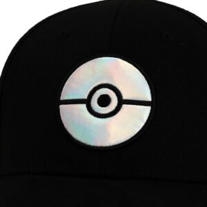 Pokemon Holographic Pokeball Men's Elie Flex Black Baseball Cap