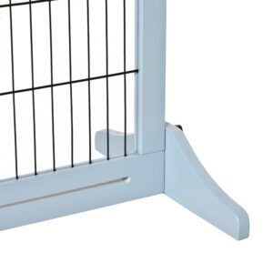 PawHut 72" W x 27.25" H Extra Wide Freestanding Pet Gate with Adjustable Length Dog, Cat, Barrier for House, Doorway, Hallway, Gray