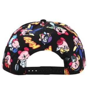 Kirby Sublimated All Over Print Flat Bill Snapback Hat Multicolored