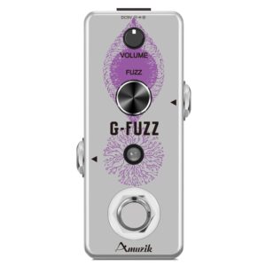 Amuzik Classic Guitar Pedals Analog Fuzz Effect Pedal Vintage G-Fuzz Effect Pedal For Electric Guitar Bass with True Bypass