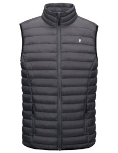 little donkey andy men's lightweight warm puffer vest outdoor sleeveless jacket for golf hiking casual travel steel gray m