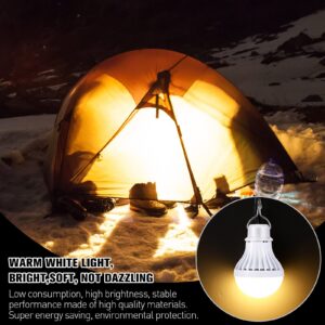 Tuanse 3pcs USB LED Light LED Camping Light Bulb with USB Splitter Cable 1 to 3, 8.2ft Extra Length Cord Tent Light USB Portable LED Lantern for Garage Warehouse Truck Fishing Boat Outdoor, Warm White