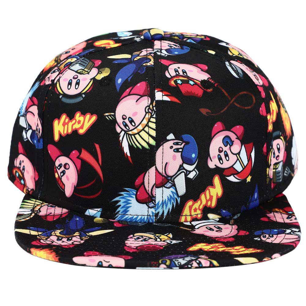 Kirby Sublimated All Over Print Flat Bill Snapback Hat Multicolored