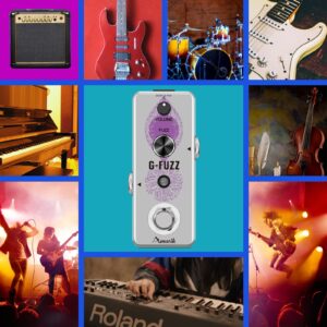 Amuzik Classic Guitar Pedals Analog Fuzz Effect Pedal Vintage G-Fuzz Effect Pedal For Electric Guitar Bass with True Bypass