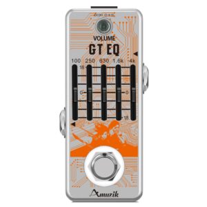 Amuzik EQ Pedal 5 Band Equalizer Effects Pedal Analog Graphic Equalization Guitar Effects Pedals ±18dB Range