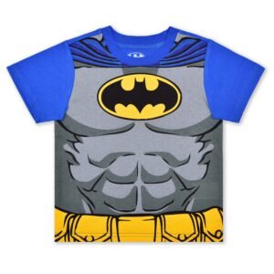 DC Comics Boys’ Batman and Superman T-Shirt and Jogger Set for Toddler and Little Kids – Blue/Navy or Grey/Blue/Black