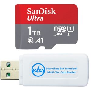 SanDisk 1 Terabyte Ultra Class 10 Memory Card 1TB Memory Card for OLED Nintendo Switch Gaming Console (SDSQUA4-1T00-GN6MN) UHS-I Bundle with (1) Everything But Stromboli SD & MicroSDXC Card Reader