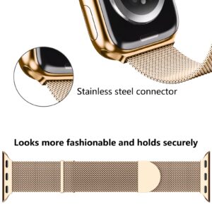 2 Pack Metal Magnetic Band Compatible with Apple Watch Bands 38mm 40mm 41mm 42mm 44mm 45mm 49mm Women Men,Milanese Loop Stainless Steel Mesh Adjustable Strap for iWatch Series 9 8 7 6 5 4 3 2 SE ultra